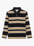 HUGO BOSS Kids' Stripe Polo Shirt, Black/Multi