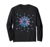 Christmas Snowflake Tie Dye Tee for Adult Women Men Kids Long Sleeve T-Shirt