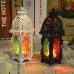 HG Stained Glass European Castle Candlestick Creative Home Furnishings Openwork