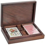 Kortspel - DKD Home Decor - Rosewood - Set om 3 - 18 x 12 x 4 cm - Flerfärgad