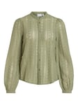 Vila Women's Vichikka Lace L/S Shirt-Noos Blouse, Oil Green, L