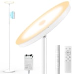 Lampadaire sur Pied Blanc, 3200LM 36W LED Lampadaire sur Pied Super Lumineux, 2700K-6500K Dimmable Lampadaires avec Télécommande et Contrôle Tactile, Lampadaire Haut pour Salon Chambre et Burea