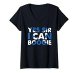 Womens YES SIR I CAN BOOGIE: I Love Scotland Football Theme Song V-Neck T-Shirt