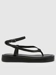 Schuh Torin Toe Thong Ankle Strap Sandal - Black, Black, Size 7, Women