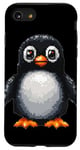 Coque pour iPhone SE (2020) / 7 / 8 Adorable pingouin pixel dans un style rétro pour enfants filles garçons