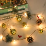 Julbelysning Led Stringljus, Juldekoration Gold 3 meters 30 lights