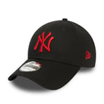 NEW ERA NEW YORK YANKEES BASEBALL CAP.9FORTY BLACK  RED COTTON STRAPBACK HAT C