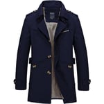 Mens Long Jacket Overcoat Trench Spring Coat Solid Tops Warm Formal Outwear