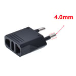 Adaptateur de prise KR européen,Japon,Chine,États-Unis,AU vers UE,adaptateur secteur de voyage,convertisseur de prise électrique,prise de chargeur,prise CA,CE,FCC - Type black 4.0 1PCS