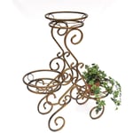 Escalier pour fleurs Métal 79 cm Porte-fleurs avec 3 étagères 10-1085 Étagère pour fleurs Colonne pour plantes Porte-plantes Tabouret pour fleurs