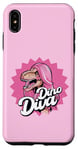 Coque pour iPhone XS Max Dinosaure aux cheveux roses, citation de Dino Diva