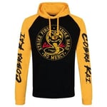 Hybris Cobra Kai Baseball Hoodie (Black-Yellow,XL)