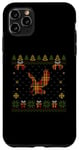 Coque pour iPhone 11 Pro Max Pull de Noël moche motif aigle à carreaux rouges