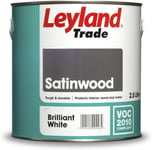 Leyland Trade Satinwood Paint - Brilliant White 2.5L