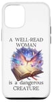 Coque pour iPhone 12/12 Pro A Well Read Woman is a Dangerous Creature Womens Floral Book