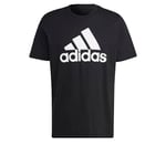 adidas Homme Essentials Single Jersey Big Logo Tee, Black/White, S Short