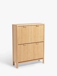 John Lewis Slatted Bamboo Shoe Cabinet, 2 Tier, Natural