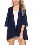 Irevial​​ Cardigan D'été Femme Manches 3/4 Boléro élégant en Mousseline de Soie Kimono Châle Chic pour Femme