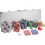 tectake Pokerset - silver, 500 delar