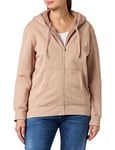 Emporio Armani Women's Emporio Armani Women's Hooded Fuzzy Fleece Full zip jacket, Hazel Brown, L UK