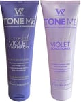 Purple Shampoo & Purple Conditioner & Free Makeup Bag, Purple shampoo and conditioner for blonde hair - Remove Brass Yellow tones fast, Suitable for Bleached blondes and Grey Hair