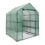 Relaxdays Serre de Jardin Tente pour Plantes fleurs Bâche avec étagères potager intempéries Housse de Protection Grande Taille 140 x 190 x 140 cm vert