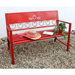 Dandibo - Banc de jardin Métal Résistant aux intempéries Rouge 120 cm 2 places Banc Passion 121495 Fer Banc de fleurs Jardin