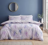 Willow Forest Duvet Cover Reversible Double Quilt Bedding Linen Set Lilac Purple