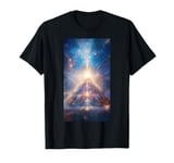 Crystal Pyramid Beams Light Cosmic art Spiritual T-Shirt