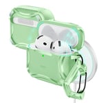 ESR for AirPods 4 Case (HaloLock), Compatible with AirPods 4th Generation Case (2024), Compatible with MagSafe, Powerful Drop Protection, Magnetic Lid, Cyber Series, Light Green