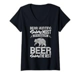 Womens Bear Hunting Funny Wildlife Animals Hunt V-Neck T-Shirt