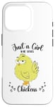 iPhone 16 Pro Just a Girl Who Loves Chickens Yellow Lover Women Girls Case