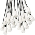 HKK 25 st G4-lamphållare G4-uttag Lampfäste med keramiskt fäste för G4 LED-halogenlampa, 10 cm kabel XC