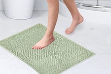 Emma Barclay Noodle Soft Touch Non-Slip Bathroom Rug in Sage Green - Shower Mat 40x60cm