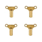 iBathUK Brass Radiator Key, Radiator Key for Bleeding, Easy Grip Radiator Bleed Valve Key (Pack of 4)