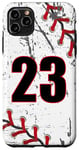 Coque pour iPhone 11 Pro Max Numéro 23 Baseball 23 Numéro Amoureux de Baseball Vintage Rétro