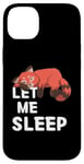 Coque pour iPhone 14 Plus Panda rouge mignon avec inscription « Let Me Sleep Tired Sleeping »