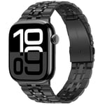 Tasikar Compatible avec Bracelet Apple Watch 49mm 46mm (Séries10) 45mm 44mm 42mm Homme Femmes Bracelet en Acier Inoxydable Bande Compatible avec iWatch SE Série 9 8 7 6 5 4 3, Noir