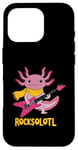 Coque pour iPhone 16 Pro Rocksolotl Guitare Axolotl pour enfant