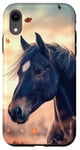 Coque pour iPhone XR Cheval Feuilles Automne Cheval