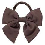 DARK Satin Bow Hair Tie Chocolate Brown