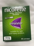 Nicorette Inhalator, 15 mg, 20 Cartridges Stop Smoking Aid Long Expiry 2027