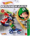 Hot Wheels  Mario Ka - Hot Wheels - Mario Kart - Die-cast - Baby Luig - T1398z