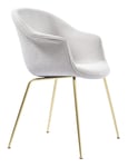 Bat Dining Chair Fully Upholstered - Light Boucle 001/Brass Semi Matt