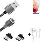 Data charging cable for + headphones Samsung Galaxy S21 5G SD888 + USB type C a.