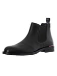 Tommy Hilfiger Men’s Leather Chelsea Boots, Black (Black), 7