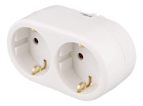 DELTACO – Earthed power outlet, 2-sockets, white (GT-987)