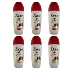 6 x 50ml Dove Go Fresh Roll-On Pomegranate Scent 48h Protection 0% Alcohol