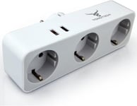 Multipr Usb 5 En 1 - Pr Multiple Murale - 3 Pr S 2 Pr S Hub Usb - Maison Voyage Téléphones Portables Pc - Certifié Ce/Rohs - Rallonge Usb Chargeur Electrique Parafoudre - Plate