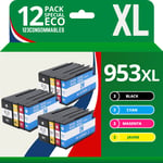 123CONSOMMABLES - 953XL - Pack de 12 Cartouches d'encre compatibles avec HP Officejet Pro 8715 8710, HP Officejet Pro 7720 7740 8730 8720 8725 8210